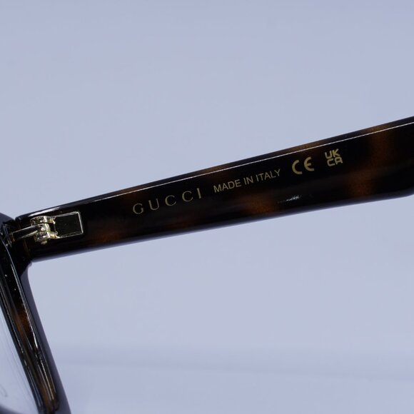 Gucci GG1540O 002 Eyeglasses Dark Havana 52mm Square Frame - Picture 6 of 9